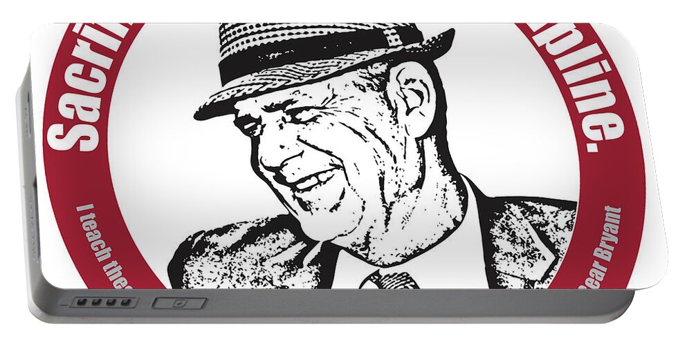 Quote Portable Battery Charger featuring the digital art Bear Bryant Quote by Greg Joens