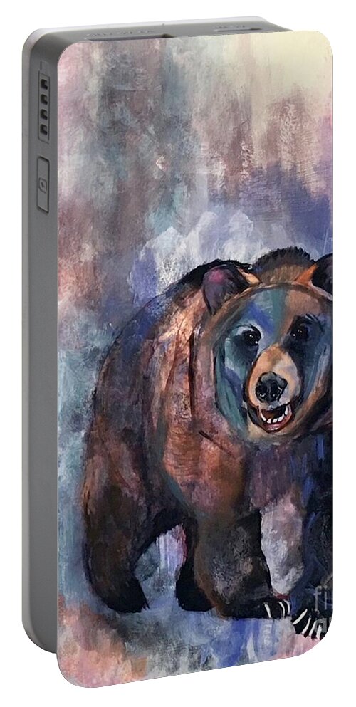 Ursidae Portable Battery Charger featuring the painting Bear in Color by Susan A Becker