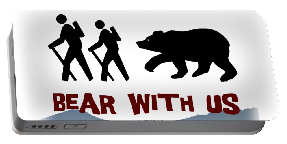 Bears Portable Battery Charger featuring the digital art Bear With Us by John Haldane