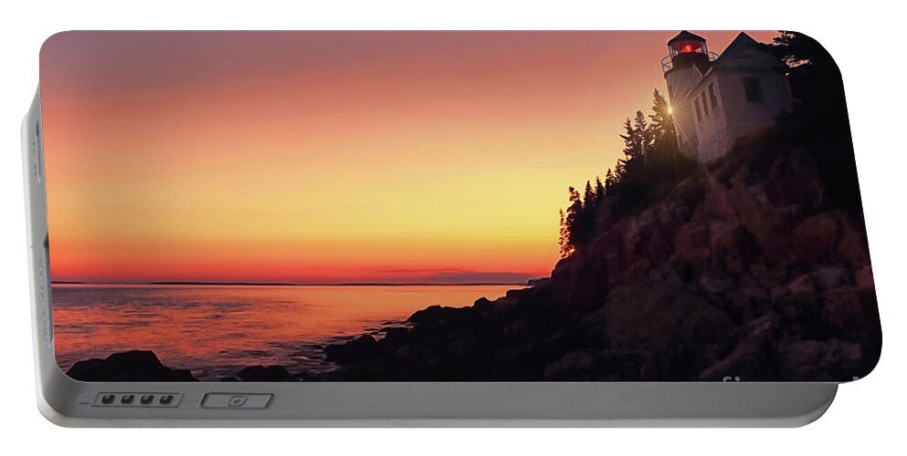 #elizabethdow Portable Battery Charger featuring the photograph Beautiful Bass Harbor Lighthouse by Elizabeth Dow