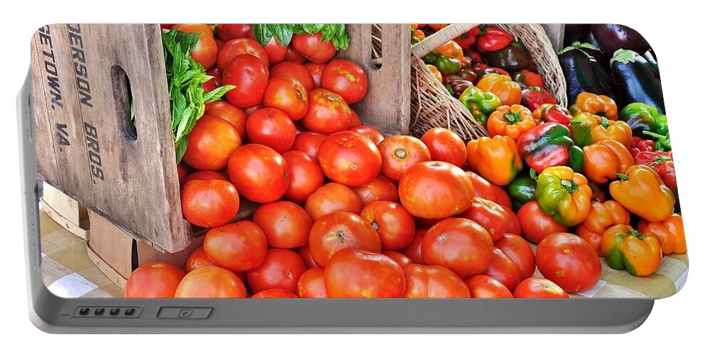 Vegetable Portable Battery Charger featuring the photograph The Bountiful Harvest at the Farmer's Market by Kim Bemis