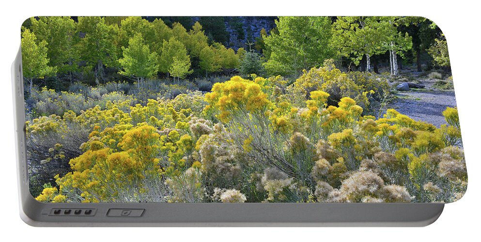 Humboldt-toiyabe National Forest Portable Battery Charger featuring the photograph Beautiful Rabbitbrush in Mt. Charleston Basin by Ray Mathis