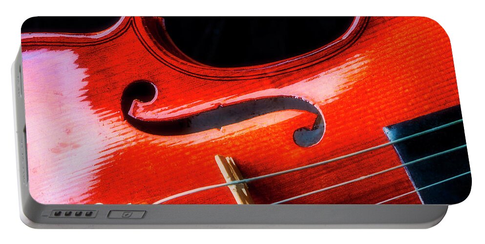 Violin Portable Battery Charger featuring the photograph Beautiful Violin Close Up by Garry Gay