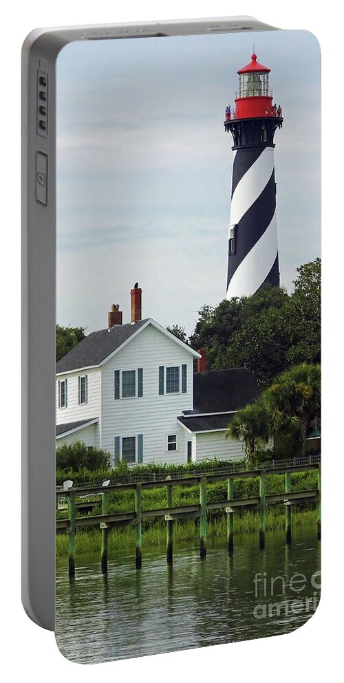Lighthouse Portable Battery Charger featuring the photograph Beautiful Waterfront Lighthouse by D Hackett