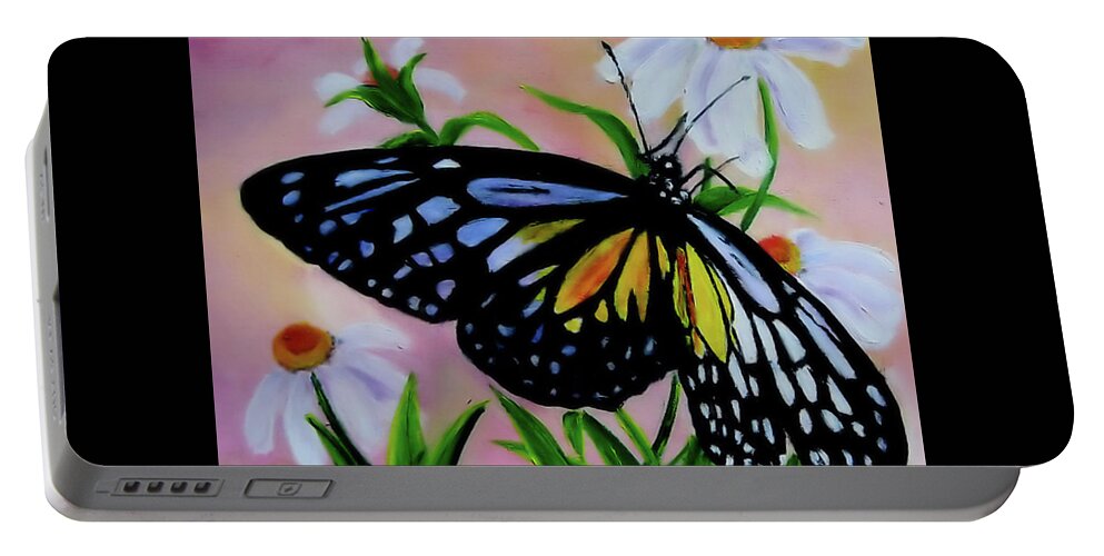 Butterfly Portable Battery Charger featuring the painting Beautiful Wings by Sandra Maddox