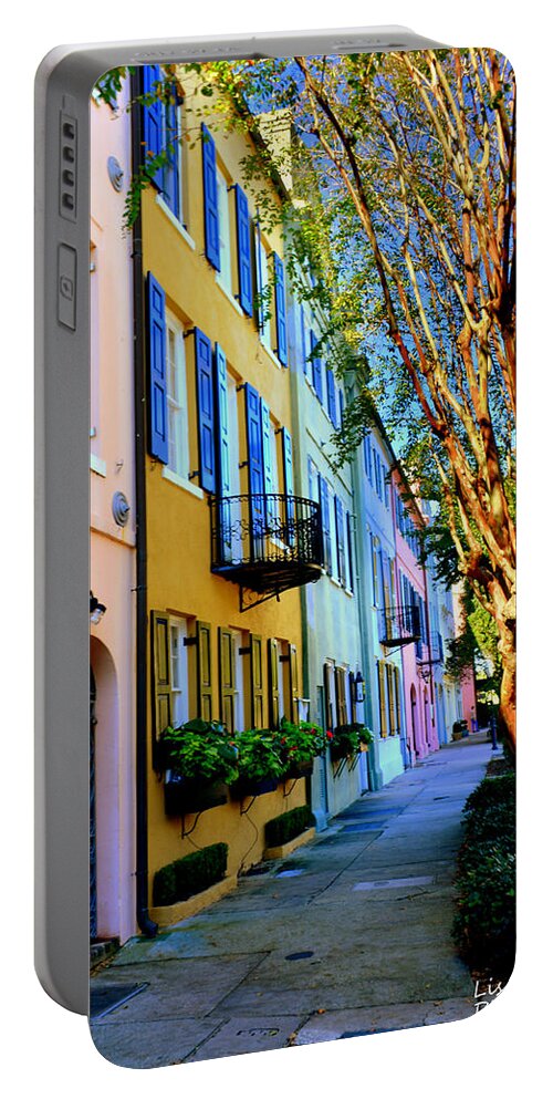 Rainbow Row Portable Battery Charger featuring the photograph Beauty In Colors by Lisa Wooten