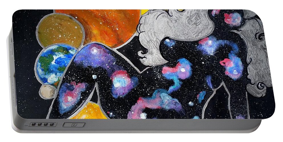 Curvy Women Portable Battery Charger featuring the painting Beauty out of this WORLD by Diamin Nicole