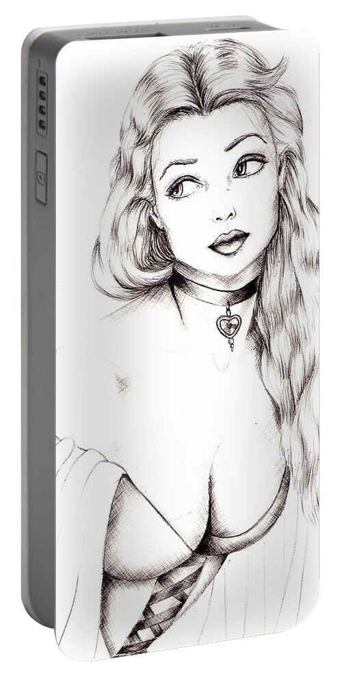 Figure Portable Battery Charger featuring the drawing Beauty by Scarlett Royale