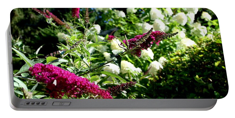 Butterfly Bush Portable Battery Charger featuring the photograph Beckoning Butterfly Bush by Hanne Lore Koehler