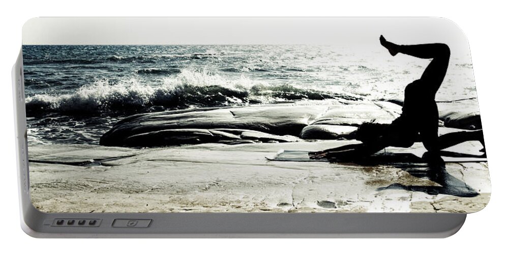 Beach Portable Battery Charger featuring the photograph Become One by Stelios Kleanthous