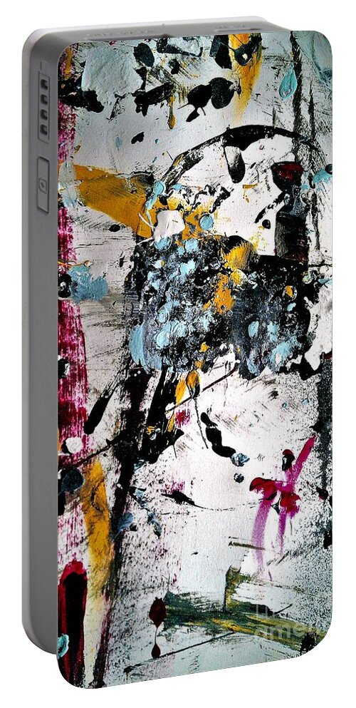 Bee Portable Battery Charger featuring the painting bee by Jacqueline McReynolds