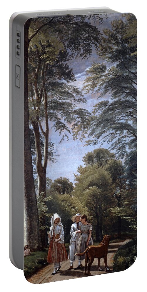 Peter Christian Skovgaard Portable Battery Charger featuring the painting Beech Wood in May by Peter Christian Skovgaard