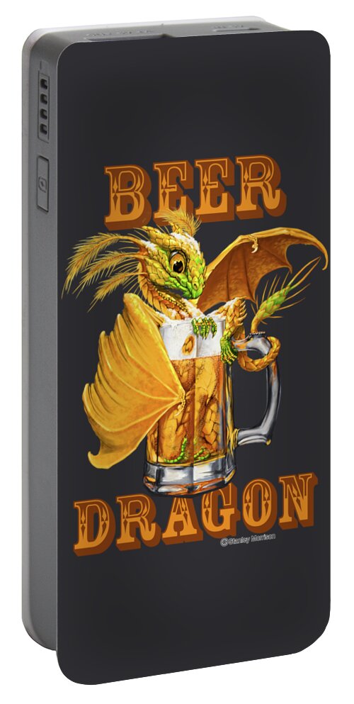 Dragon Portable Battery Charger featuring the digital art Beer Dragon by Stanley Morrison