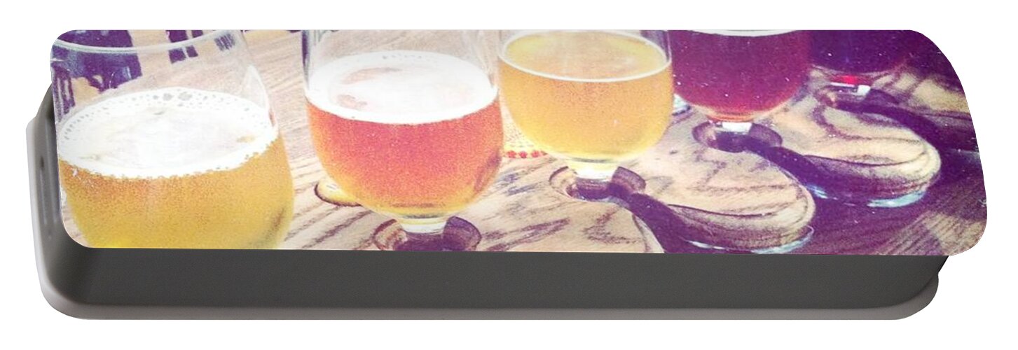Beer Portable Battery Charger featuring the photograph Beer flight by Nina Prommer