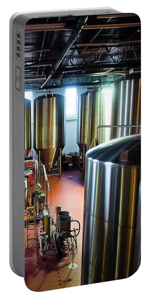 Beer Tap Portable Battery Charger featuring the photograph Beer Vats by Linda Unger