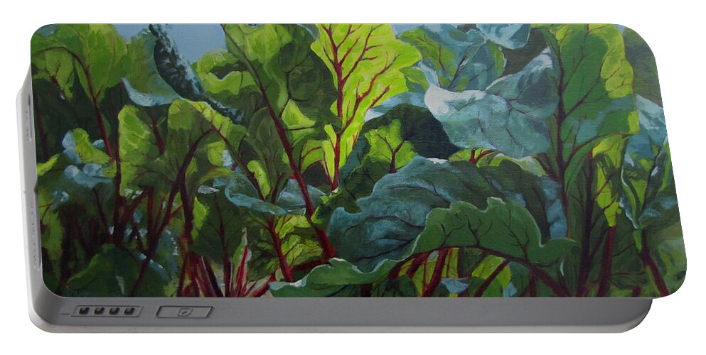 Garden Portable Battery Charger featuring the painting Beets O My Heart by Karen Ilari