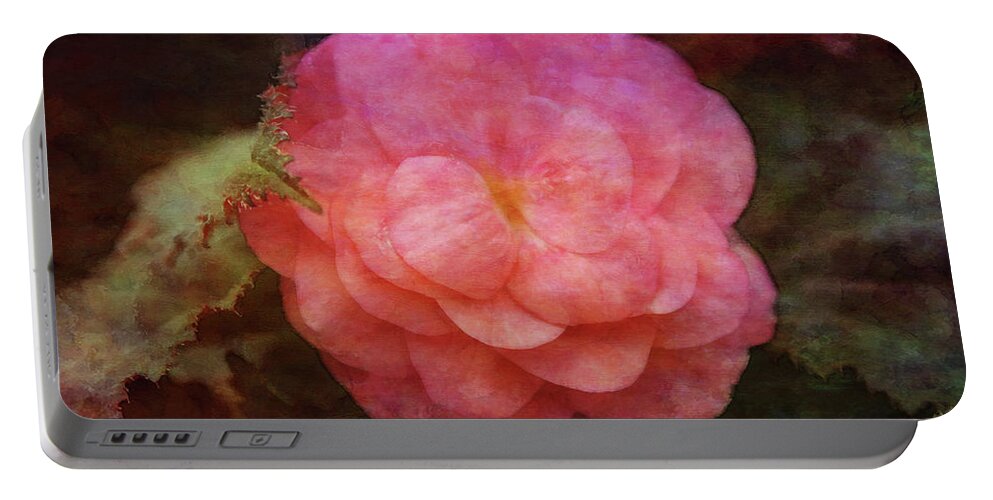 Impressionist Portable Battery Charger featuring the photograph Begonia 9592 IDP_2 by Steven Ward