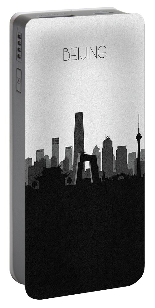 Beijing Portable Battery Charger featuring the digital art Beijing Cityscape Art by Inspirowl Design