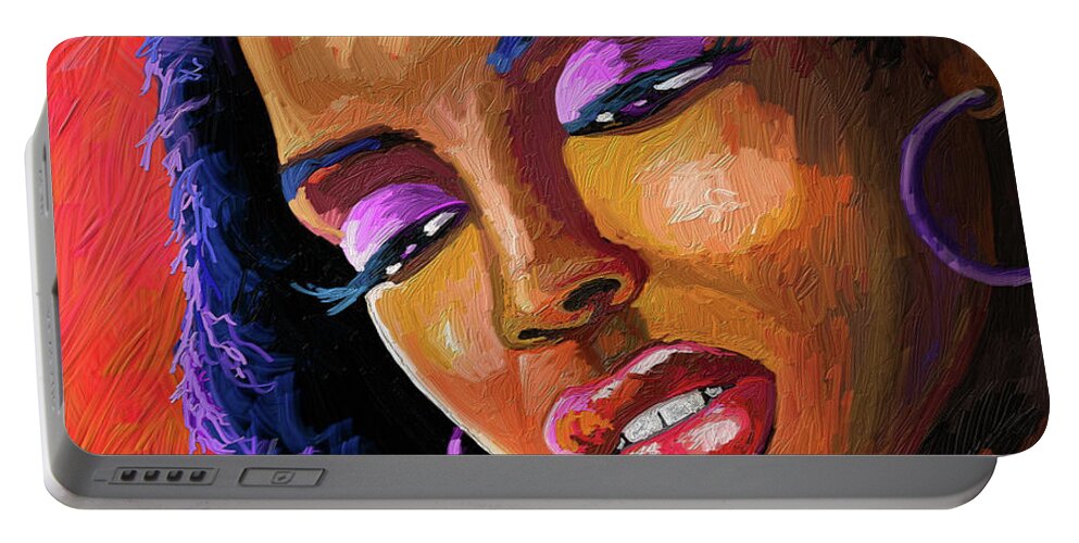 Paint Portable Battery Charger featuring the painting Being by Anthony Mwangi