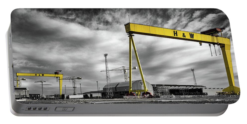 Belfast Portable Battery Charger featuring the photograph Belfast Shipyard 2 by Nigel R Bell