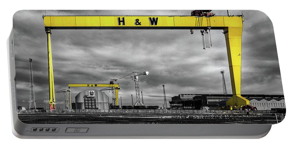 Belfast Portable Battery Charger featuring the photograph Belfast Shipyard 3 by Nigel R Bell