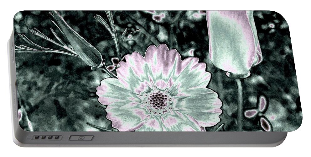 Bella Flora Portable Battery Charger featuring the digital art Bella Flora 3 by Will Borden
