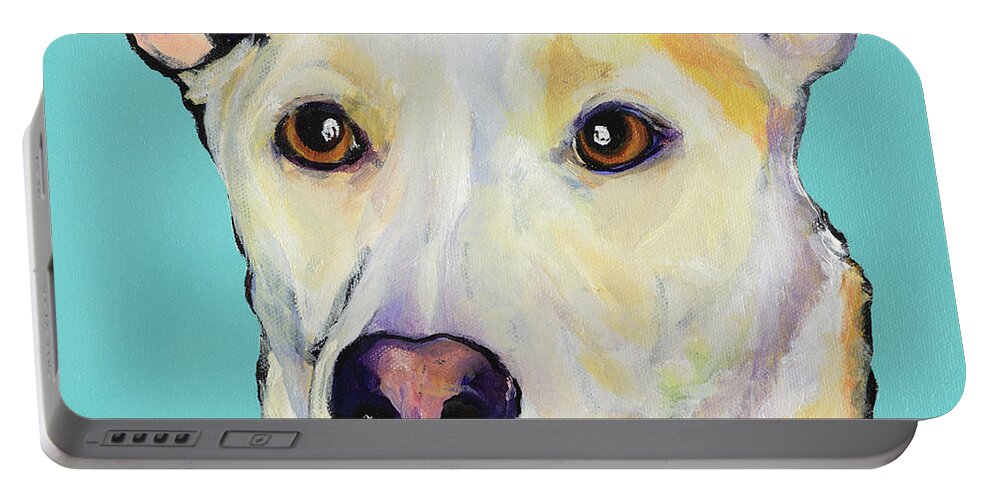 Dog Paintings Portable Battery Charger featuring the painting Bella by Pat Saunders-White