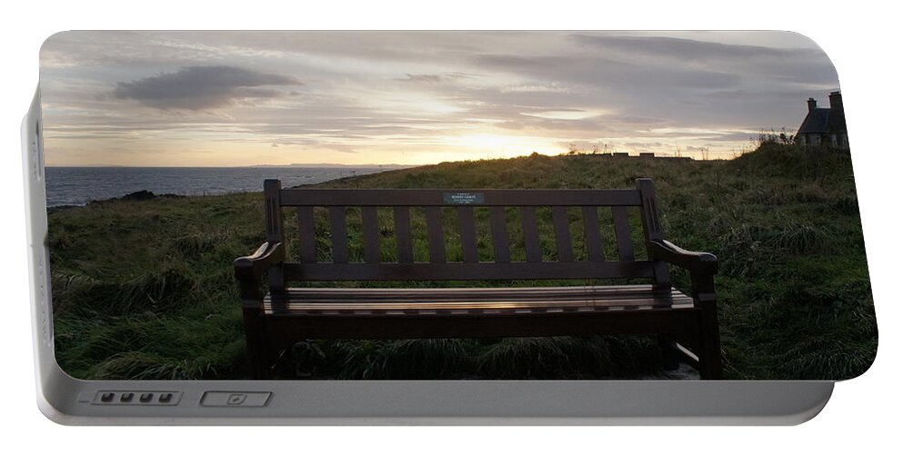 Bench Portable Battery Charger featuring the photograph Bench for Sunrise by Elena Perelman