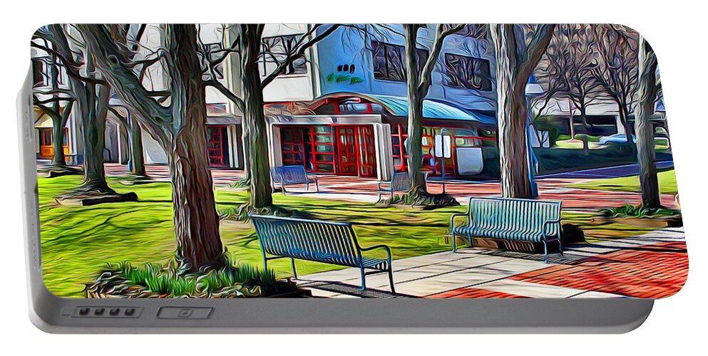 Howard County Portable Battery Charger featuring the digital art Benches by Stephen Younts
