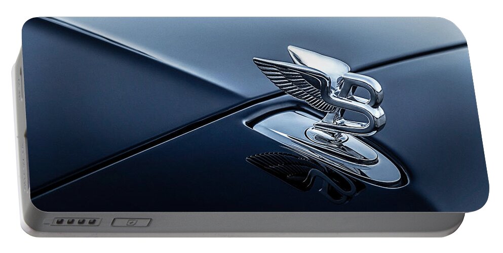 Hood Ornament Portable Battery Charger featuring the digital art Bentley Flying B by Douglas Pittman