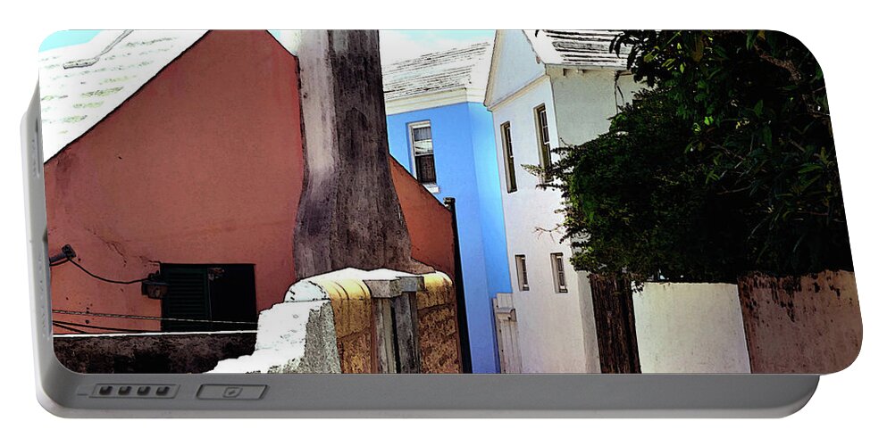 Bermuda Portable Battery Charger featuring the photograph Bermuda Backstreet by Richard Ortolano
