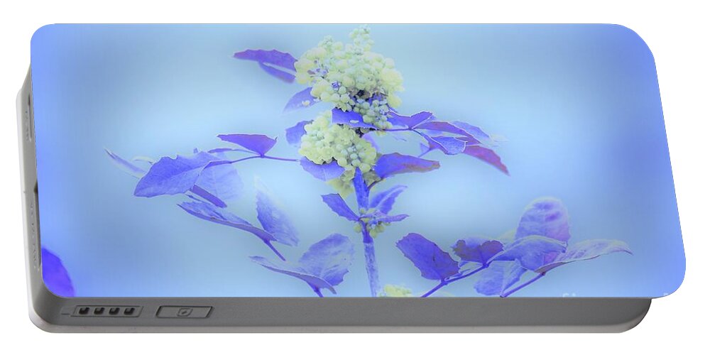 Floral Portable Battery Charger featuring the photograph Berries on blue by Merle Grenz