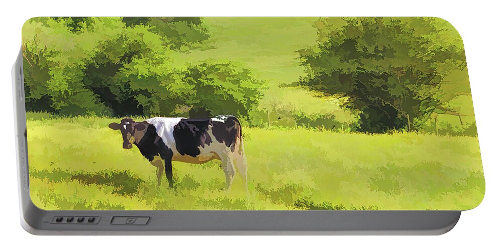Cow Portable Battery Charger featuring the photograph Bessie by Lorraine Baum