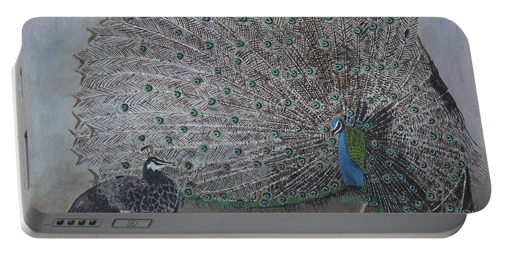 Bird Portable Battery Charger featuring the painting Best Effort by Masami Iida