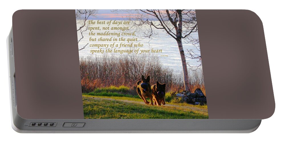 Quote Portable Battery Charger featuring the photograph Best Of Days by Sue Long