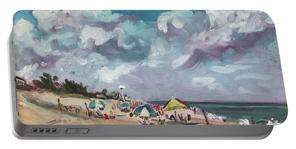 Impressionism Portable Battery Charger featuring the painting Bethany Sky by Maggii Sarfaty