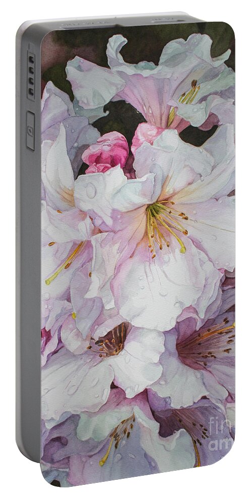 Jan Lawnikanis Portable Battery Charger featuring the painting Between Showers by Jan Lawnikanis
