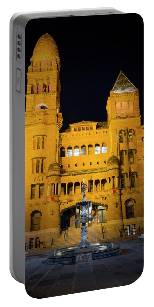 Bexar County Portable Battery Charger featuring the photograph Bexar County Courthouse Illumination by Stephen Stookey