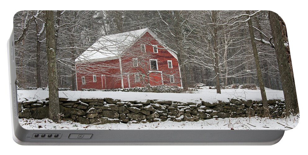 Garage Portable Battery Charger featuring the photograph Big Red Barn by Brett Pelletier