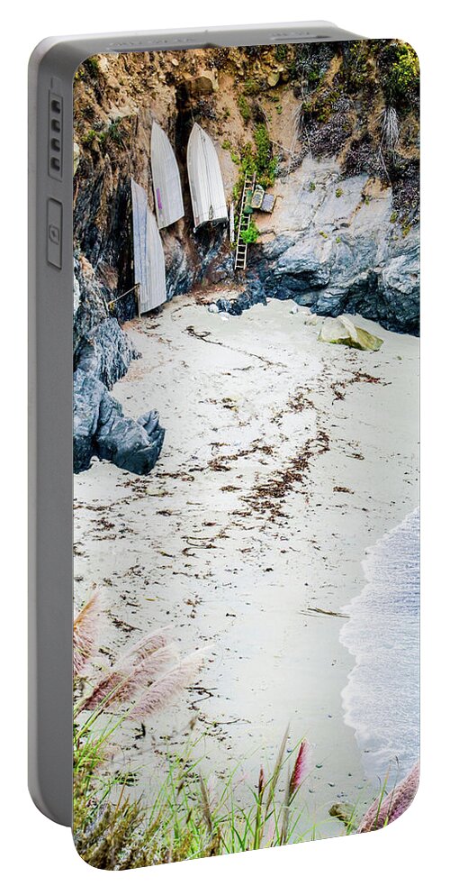 Boats Portable Battery Charger featuring the photograph Big Sur Boats by Dr Janine Williams