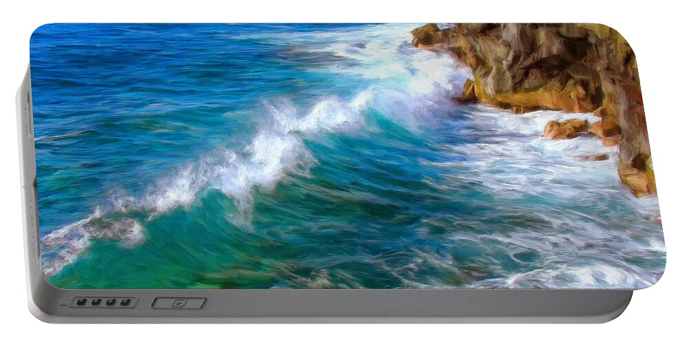 Big Sur Portable Battery Charger featuring the painting Big Sur Coastline by Dominic Piperata