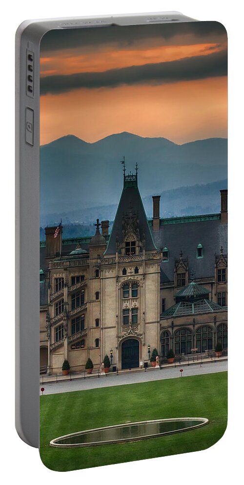 Biltmore Portable Battery Charger featuring the photograph Biltmore at Sunset by John Haldane