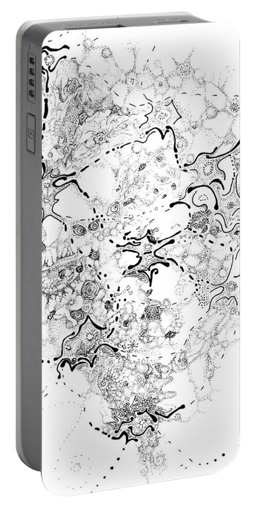 Neuron Portable Battery Charger featuring the drawing Biology of an Idea by Regina Valluzzi