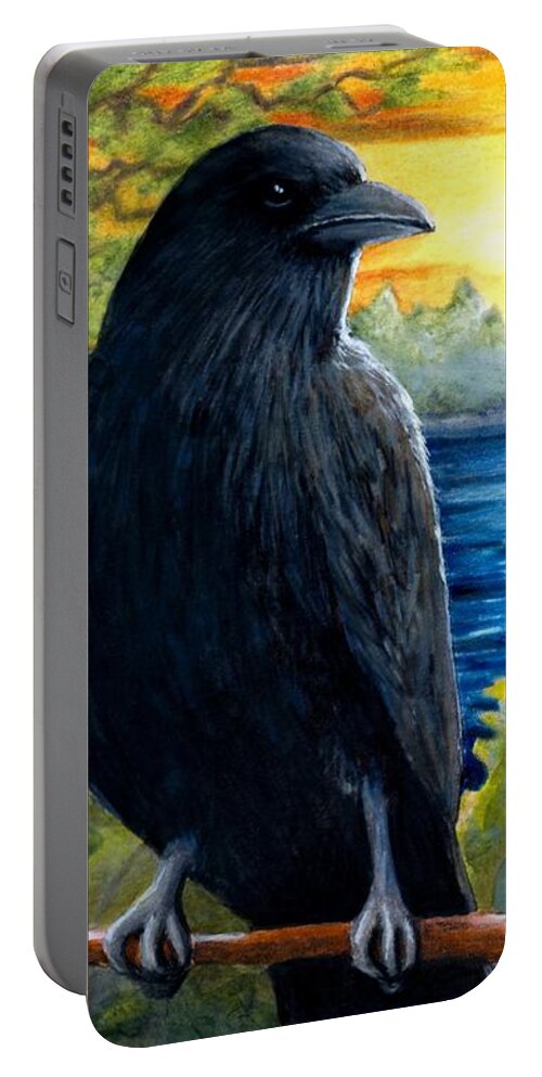 Bird Portable Battery Charger featuring the painting Bird 63 by Lucie Dumas