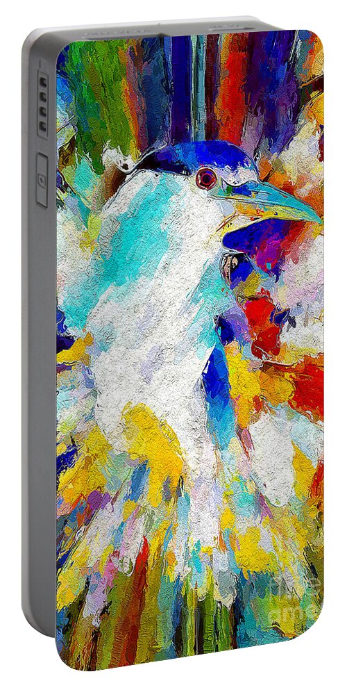 Blue Bird Portable Battery Charger featuring the painting Bird In Paridise by Adam Olsen