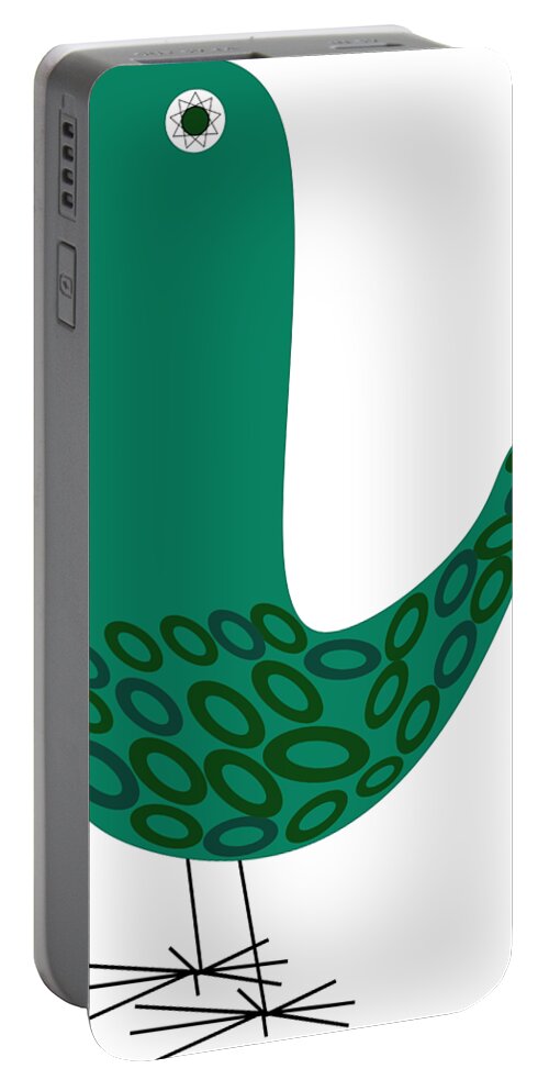 Mid Century Modern Portable Battery Charger featuring the digital art Transparent Background Bird by Donna Mibus