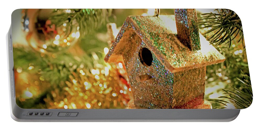 Christmas Portable Battery Charger featuring the photograph Birdhouse Ornament by Ira Marcus