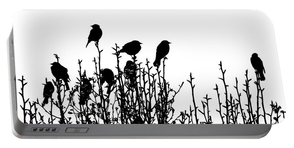 Redwinged Portable Battery Charger featuring the photograph Birdies by Cheryl McClure