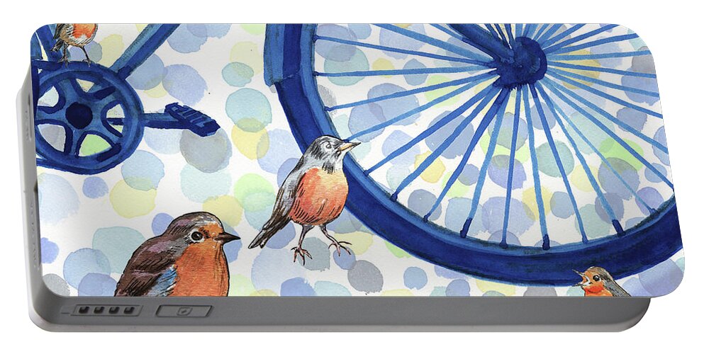 Rally Portable Battery Charger featuring the painting Birds Rally by Irina Sztukowski
