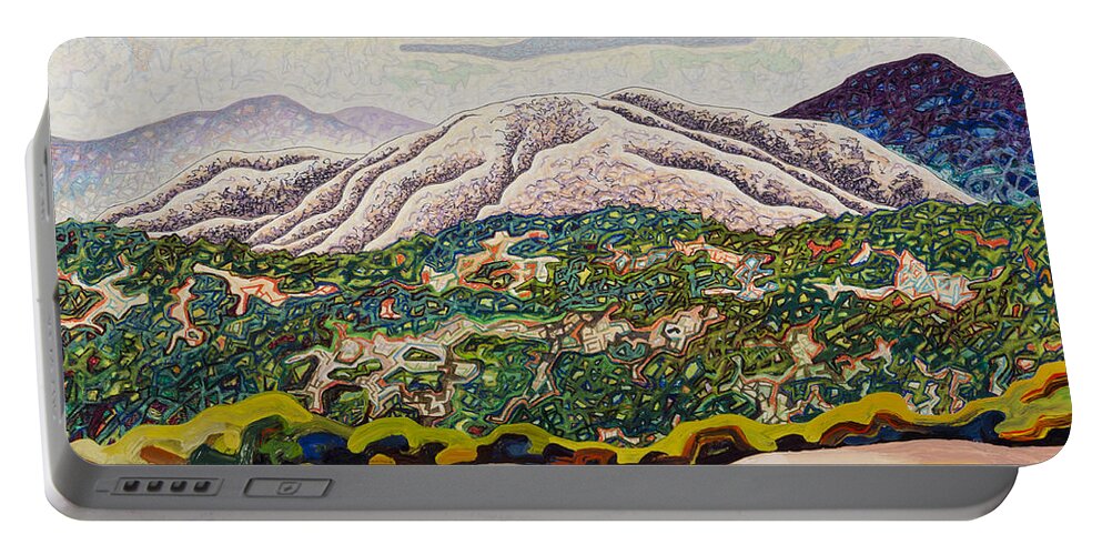 Birdseye Landscape #4 Portable Battery Charger featuring the mixed media Birdseye landscape #4 by Dale Beckman